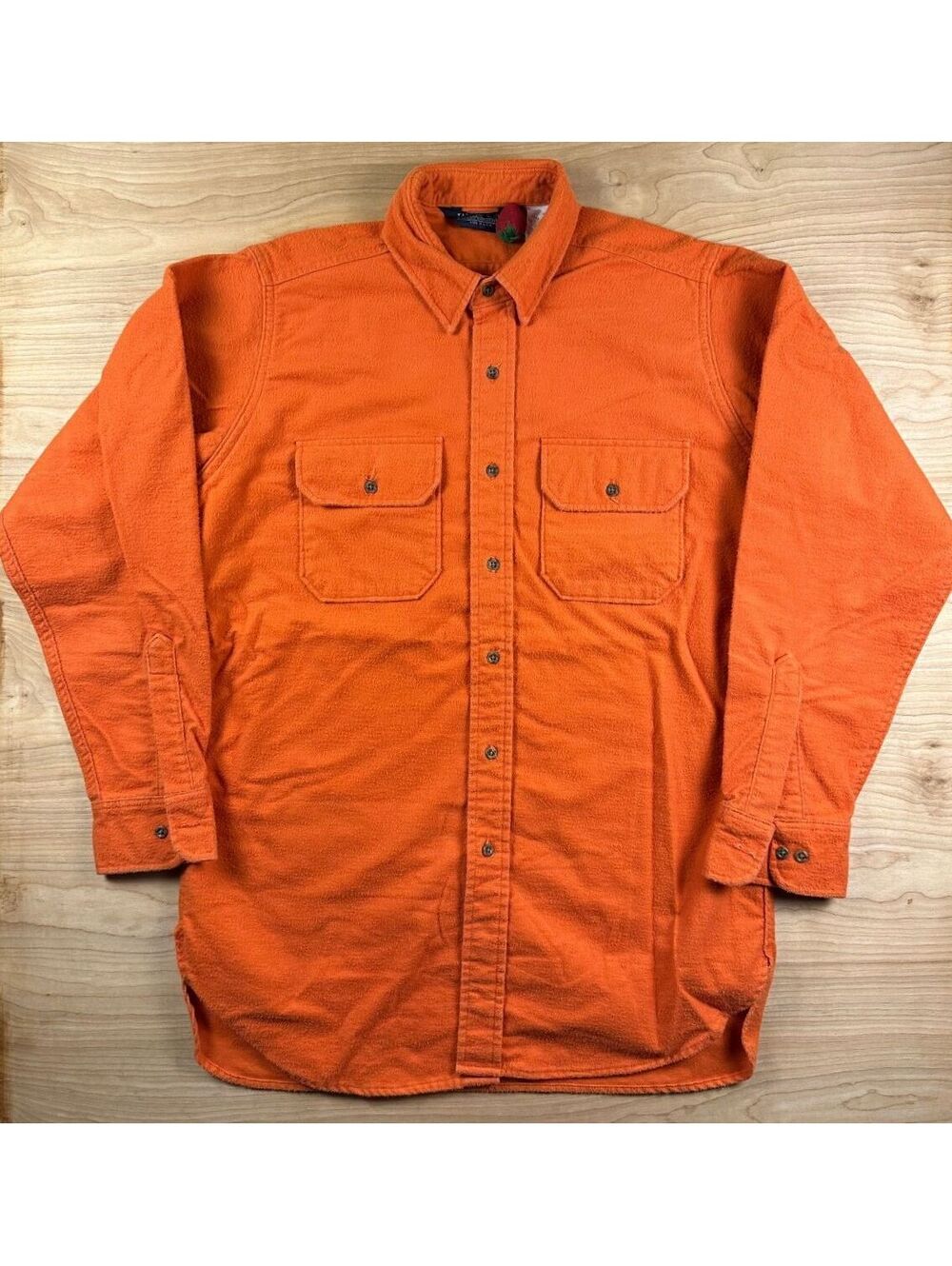 Vintage 80s Lands End Flannel button up Shirt medium 100% cotton made in usa